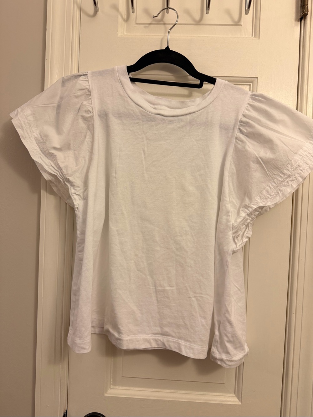 Old Navy White Puff Sleeve Crew Tee